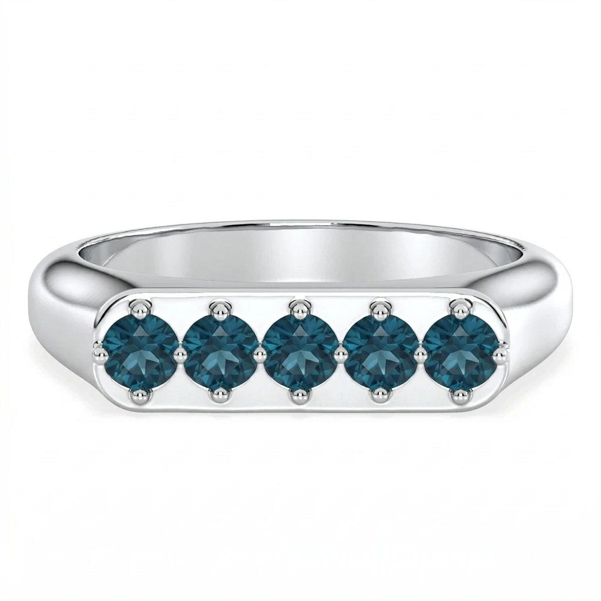 London Blue Topaz Linear Band Ring