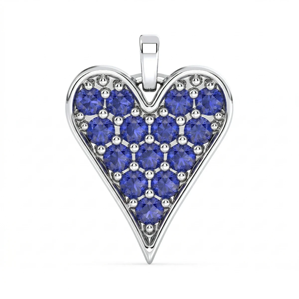 Tanzanite Pave Heart Pendant charm