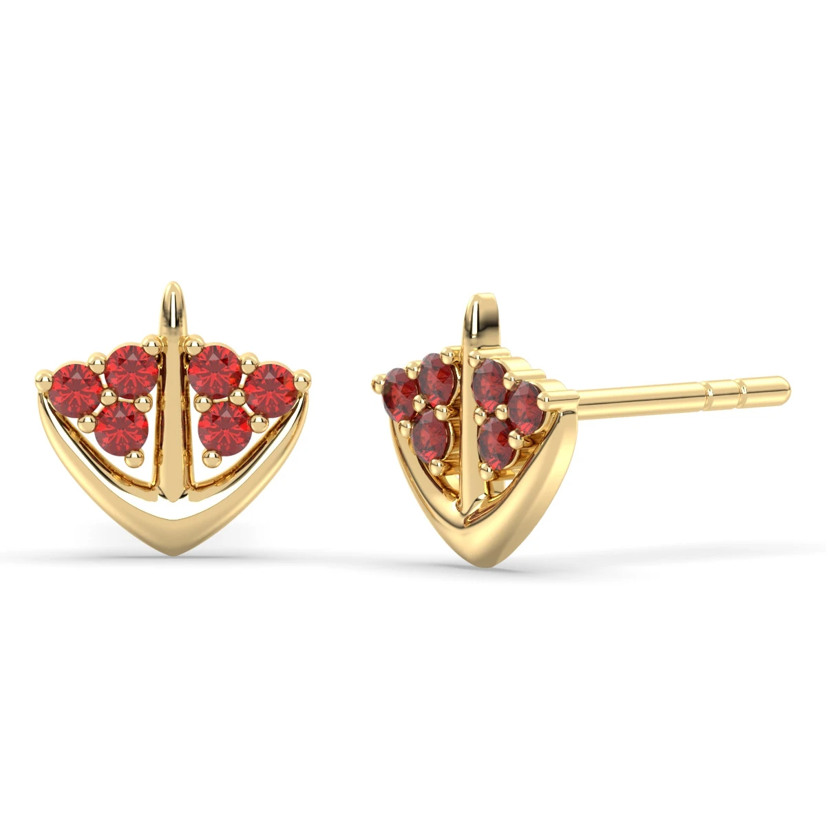 Little Duckling Garnet stud earrings
