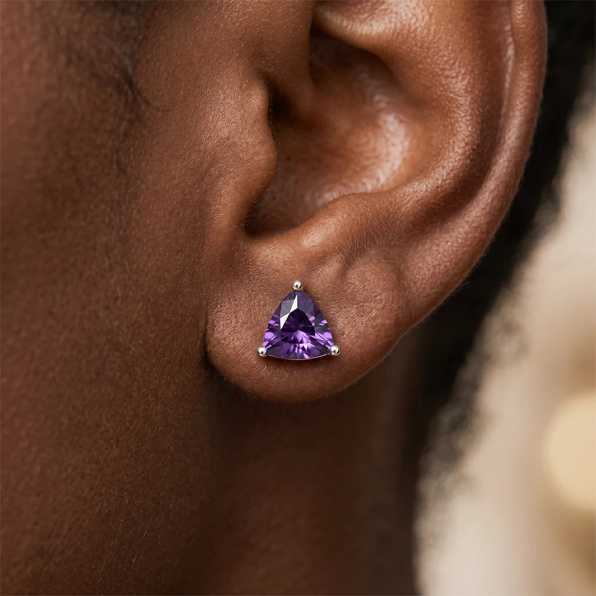 Amethyst Trillian Stud in Sterling Silver
