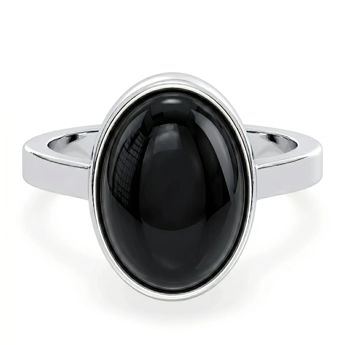Black Onyx Oval Bezel Ring