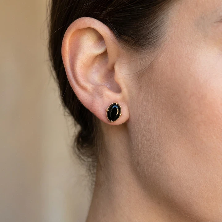 Black Onyx stud earrings