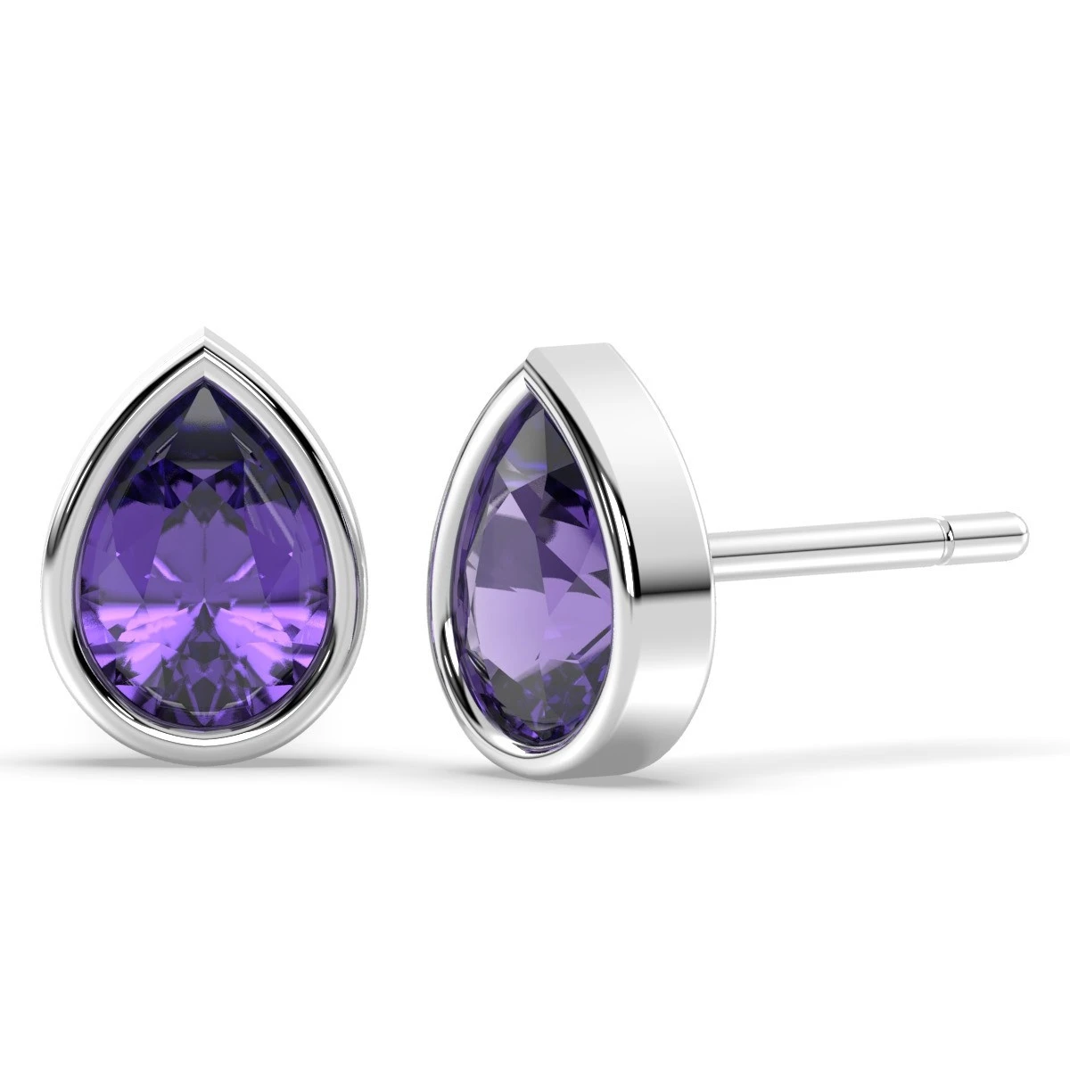 Tear drop amethyst earrings in 18k Gold Plated