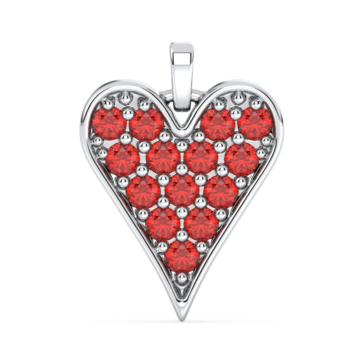 Garnet Pave Heart Pendant charm