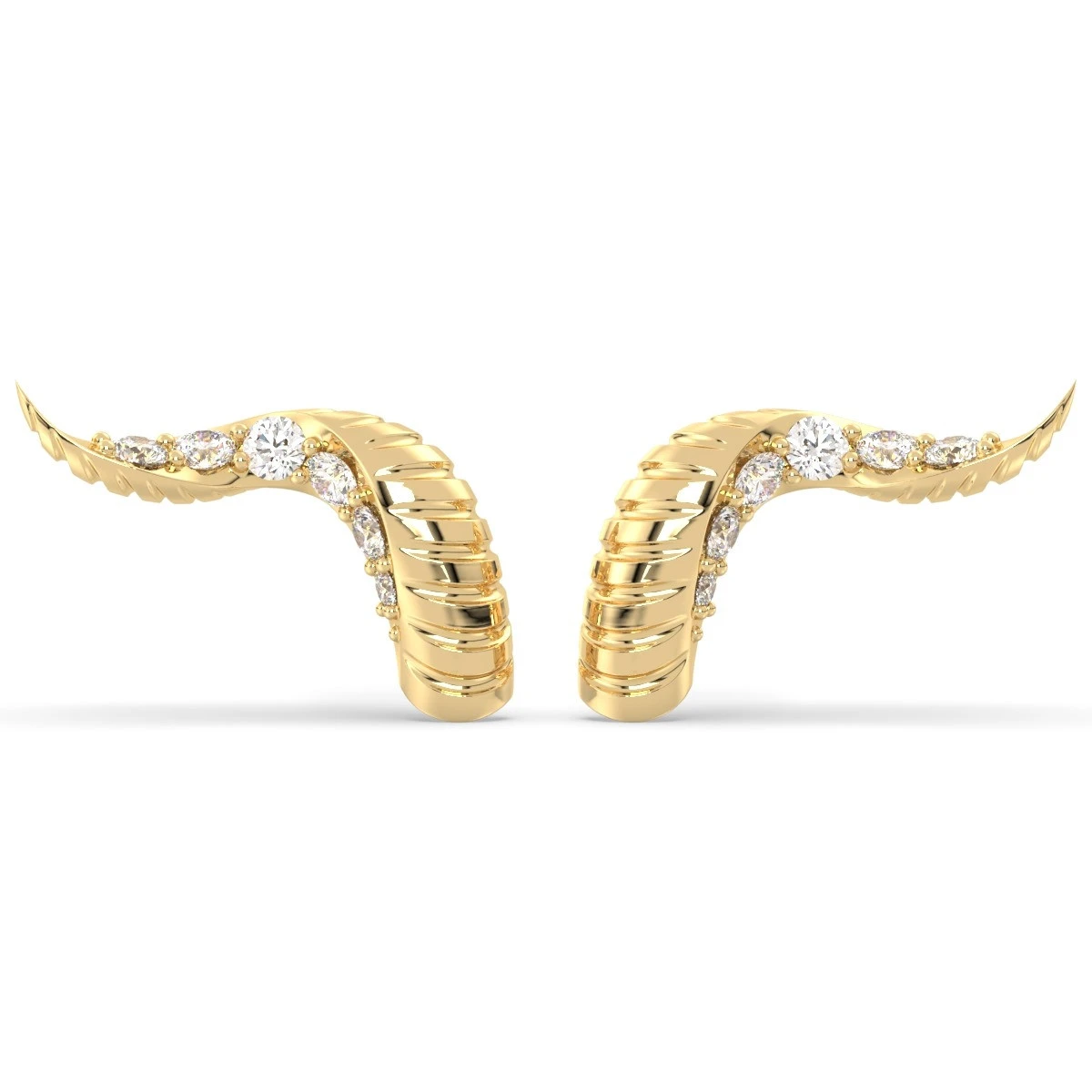 White Topaz Snake ear climbers