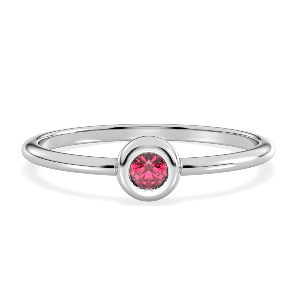 Pink Tourmaline dainty stacking ring