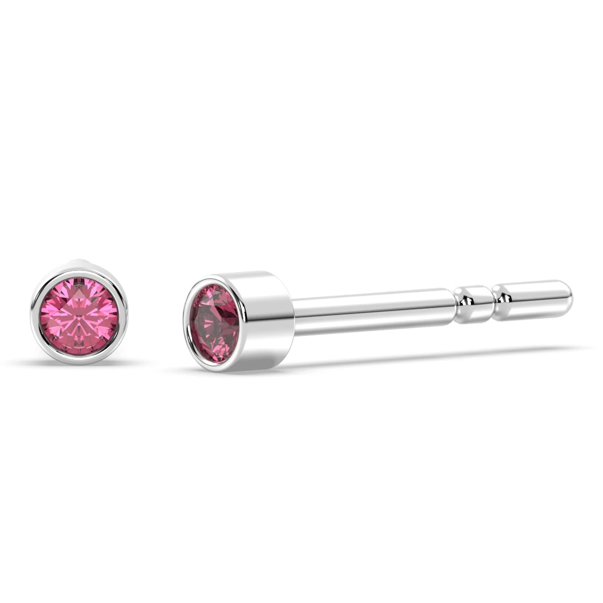 Pink Tourmaline tiny stud earrings