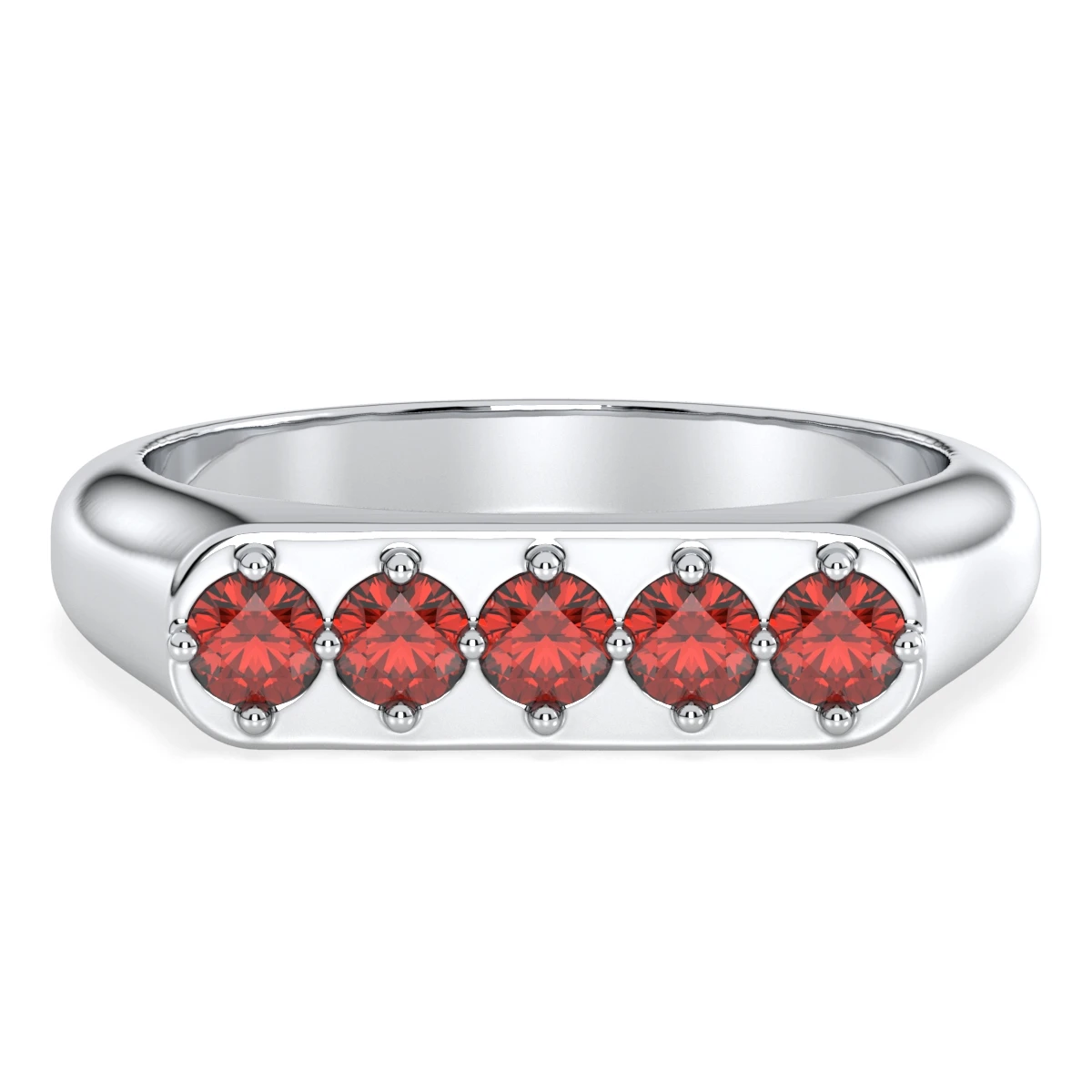Garnet Linear Band Ring