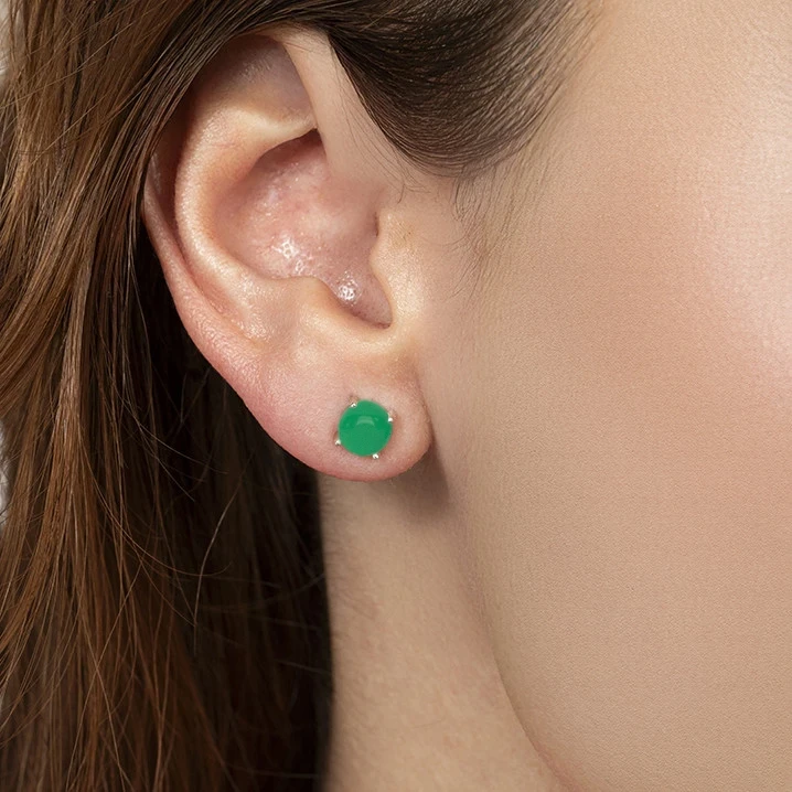 Green Onyx Stud earrings