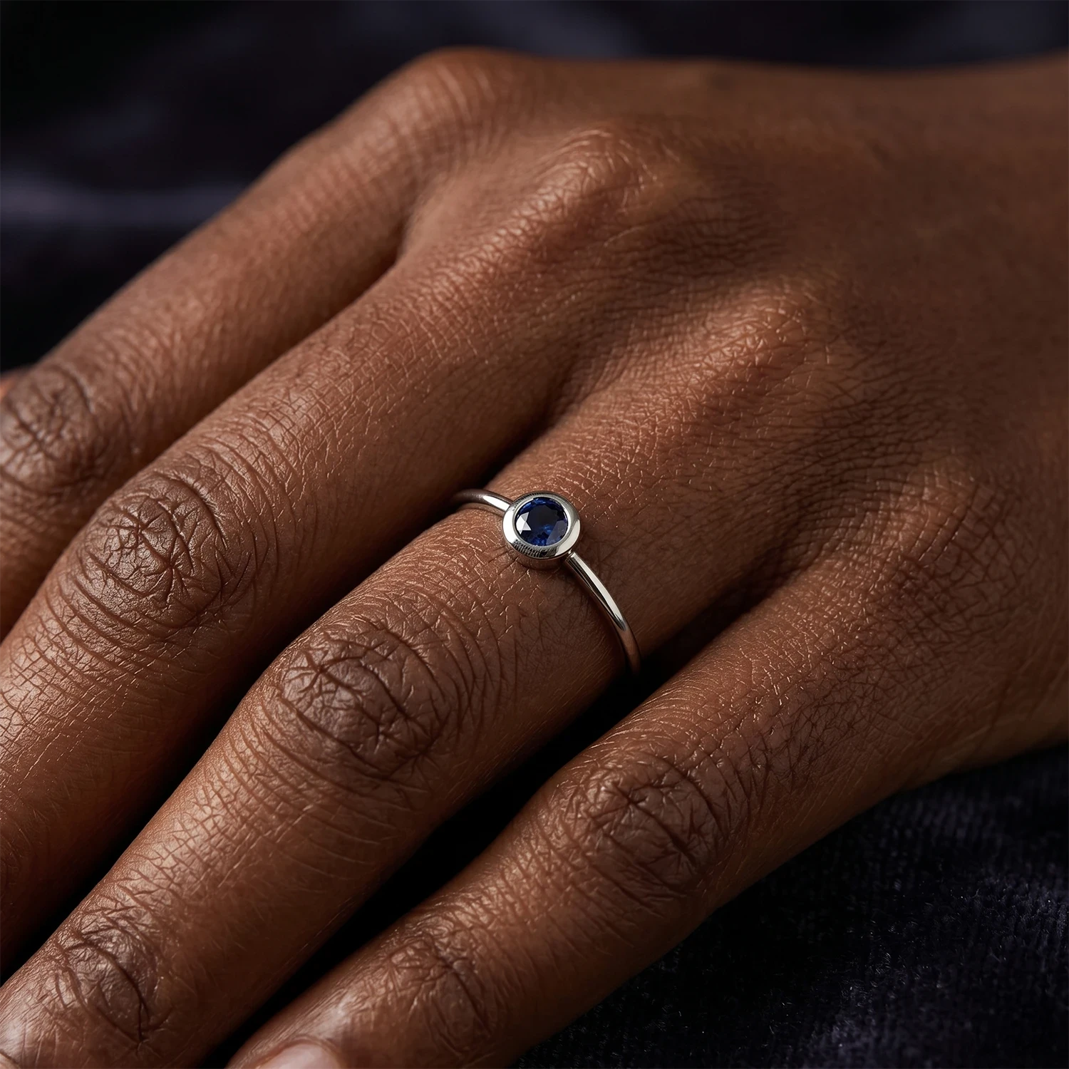 Deep Blue Solitaire Sapphire Ring