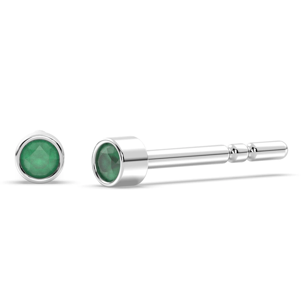 Dainty Natural Emerald Stud earrings