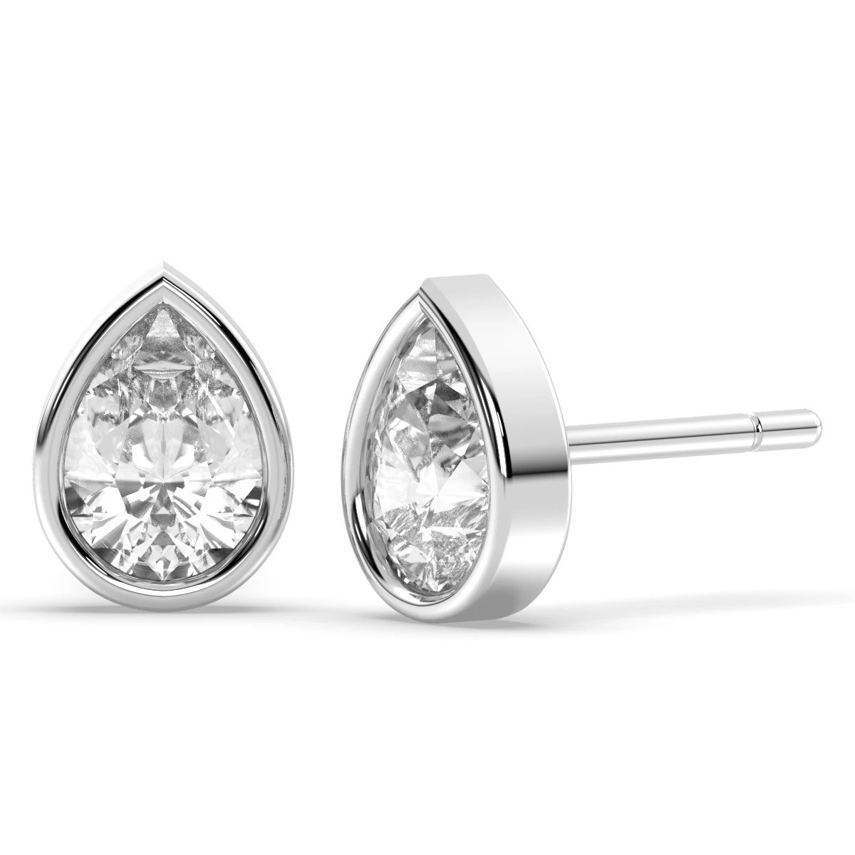 White Topaz Teardrop Stud earrings