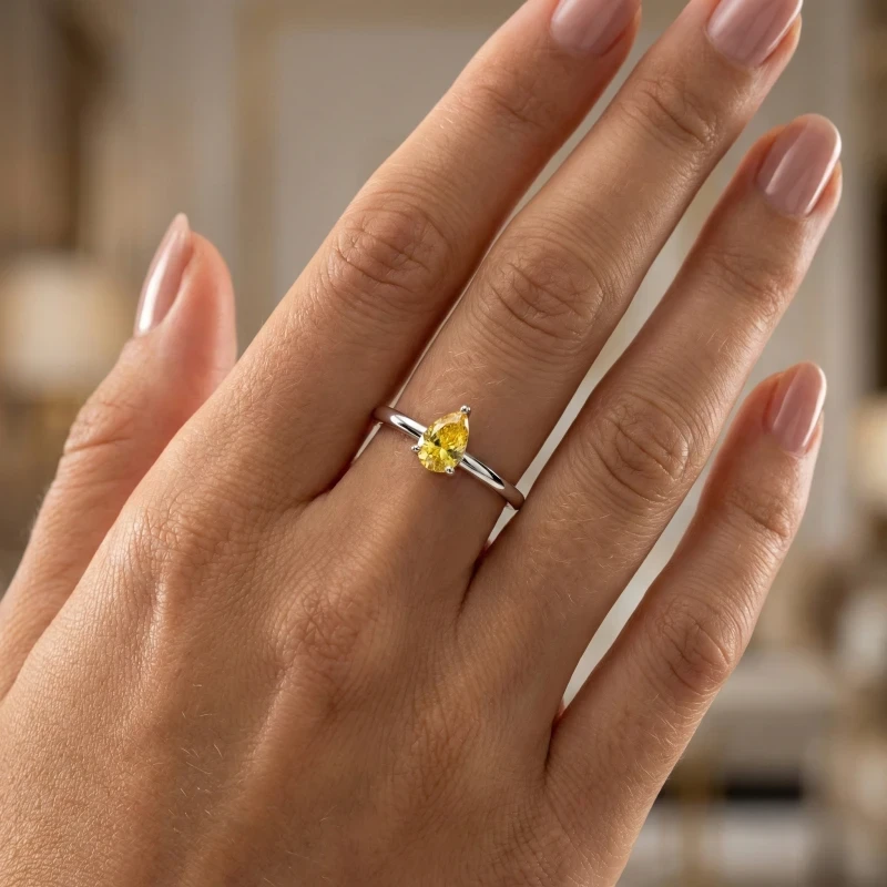 Sonia Citrine pear ring