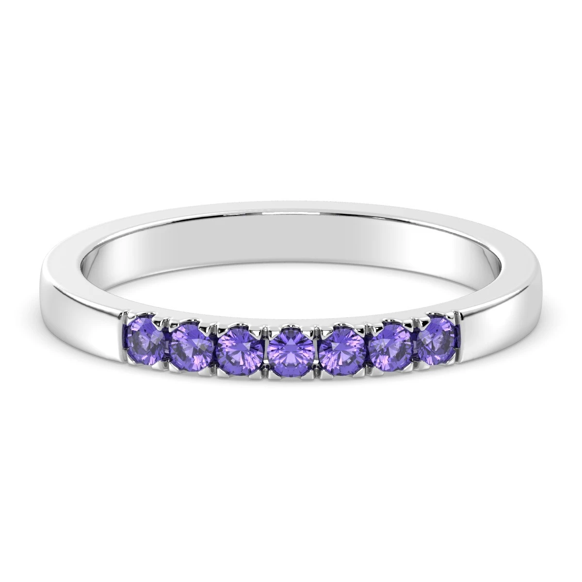Tanzanite Pave Band Ring