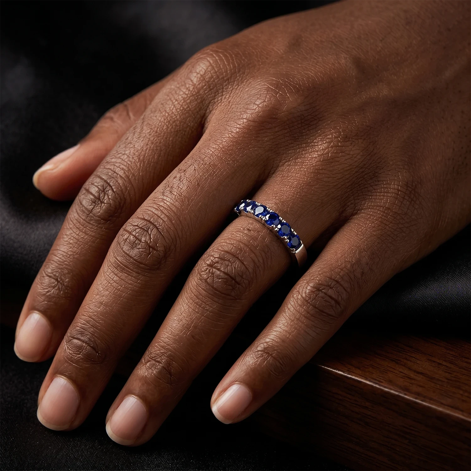 Midnight Sapphire Band Ring