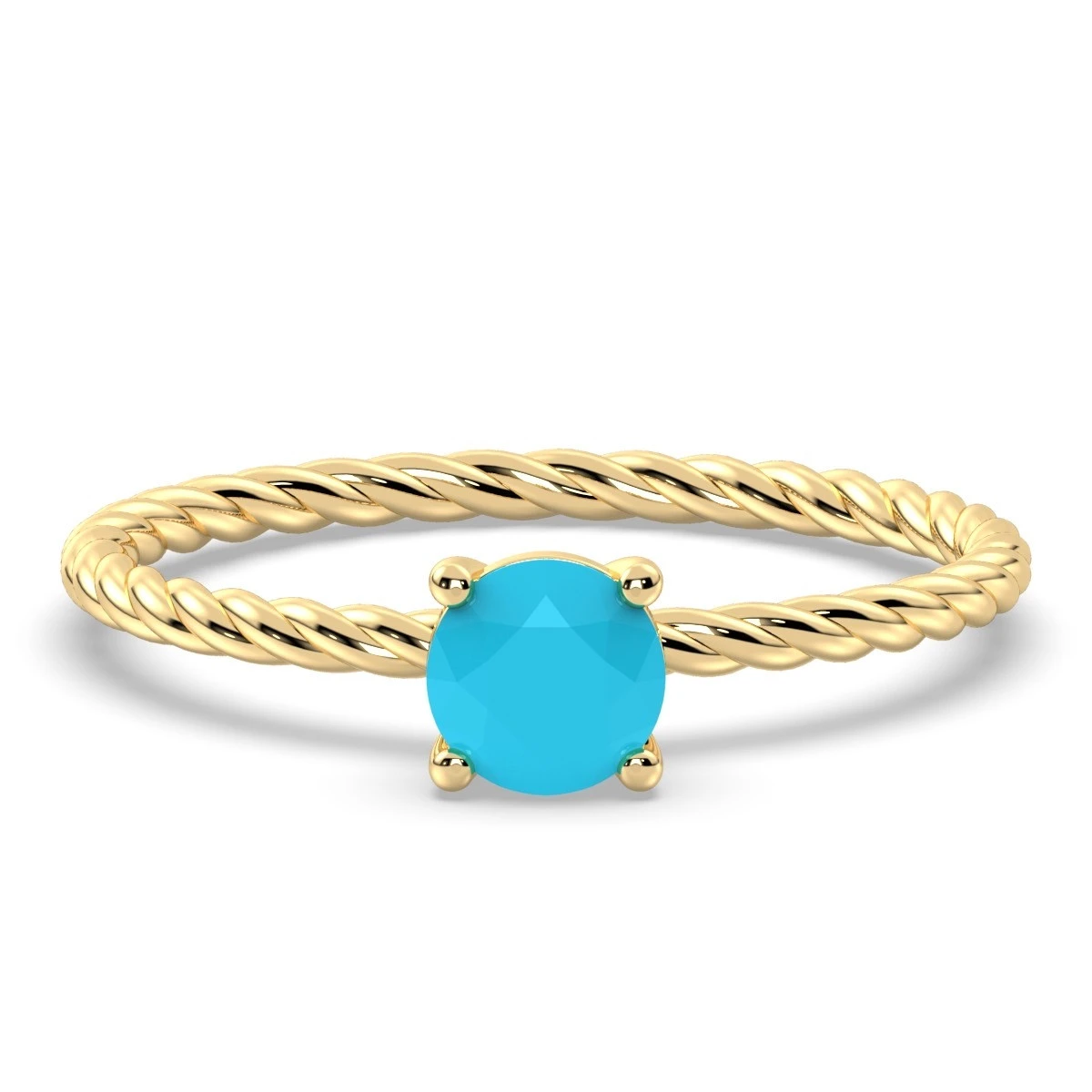 Turquoise ring with a twisted band