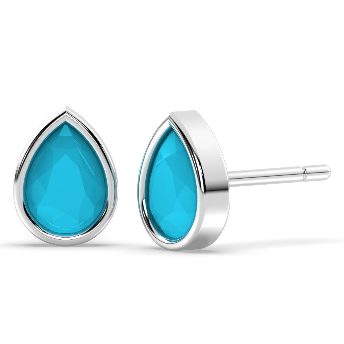 Natural Turquoise Solitaire stud earrings
