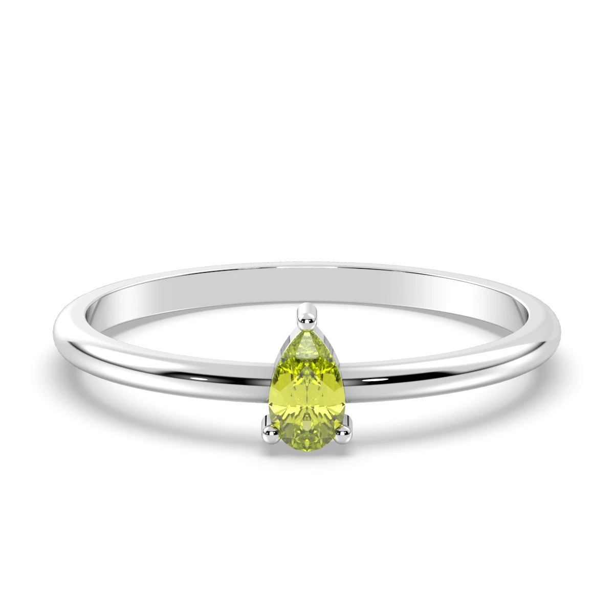 Dainty Peridot Teardrop Ring