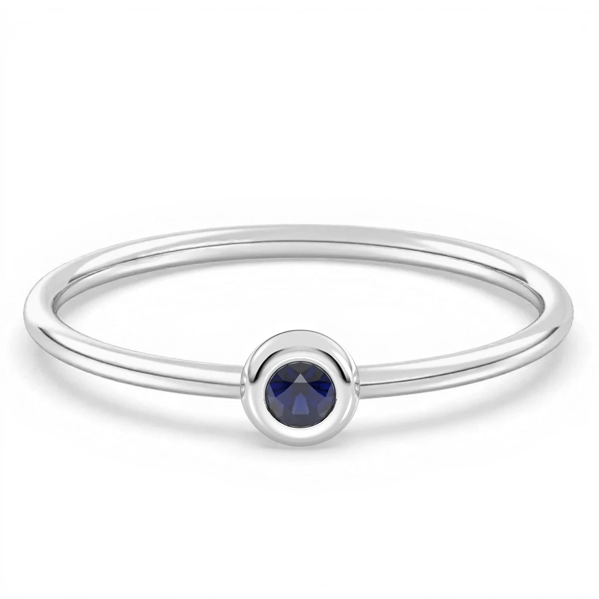 Deep Blue Solitaire Sapphire Ring