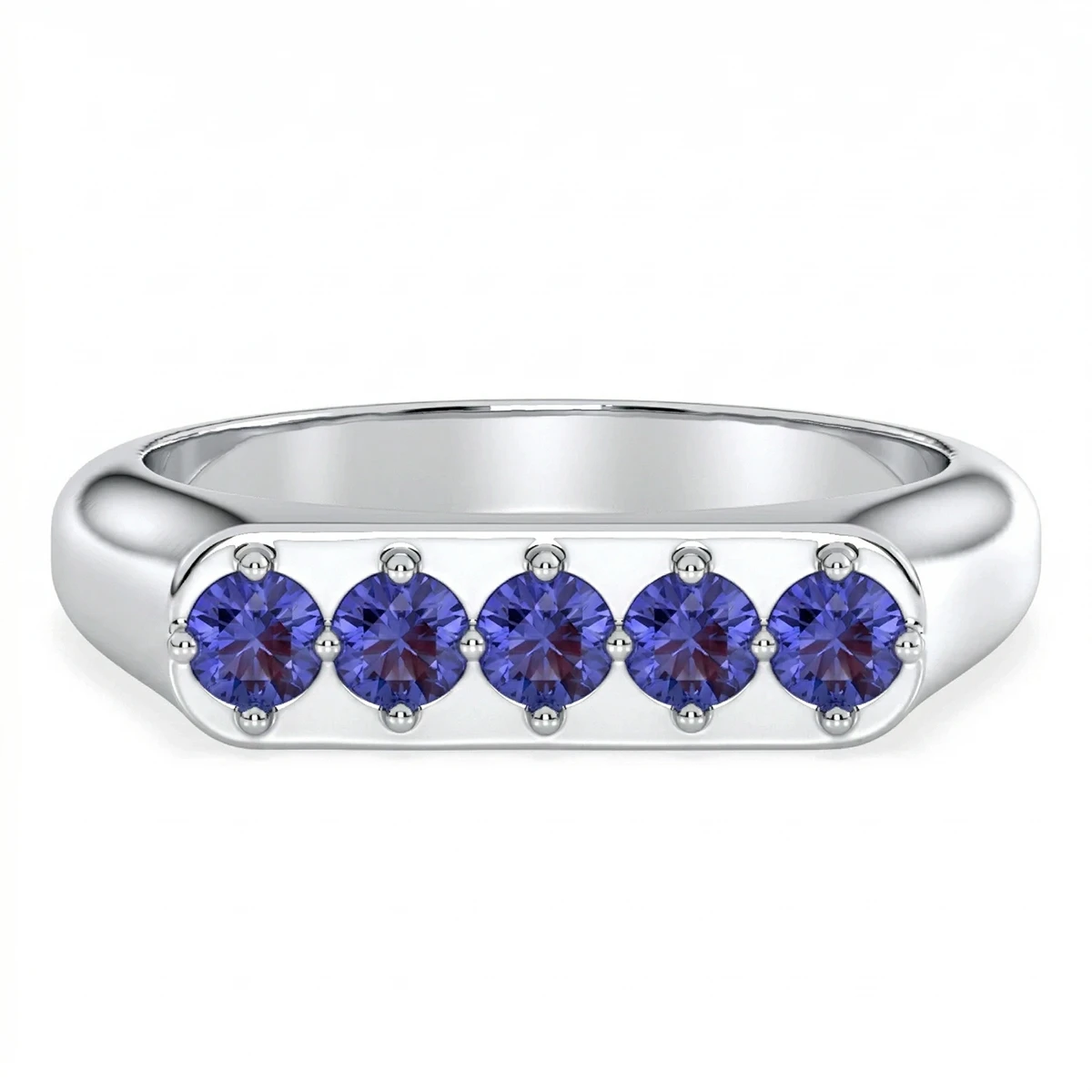Tanzanite Linear Band Ring