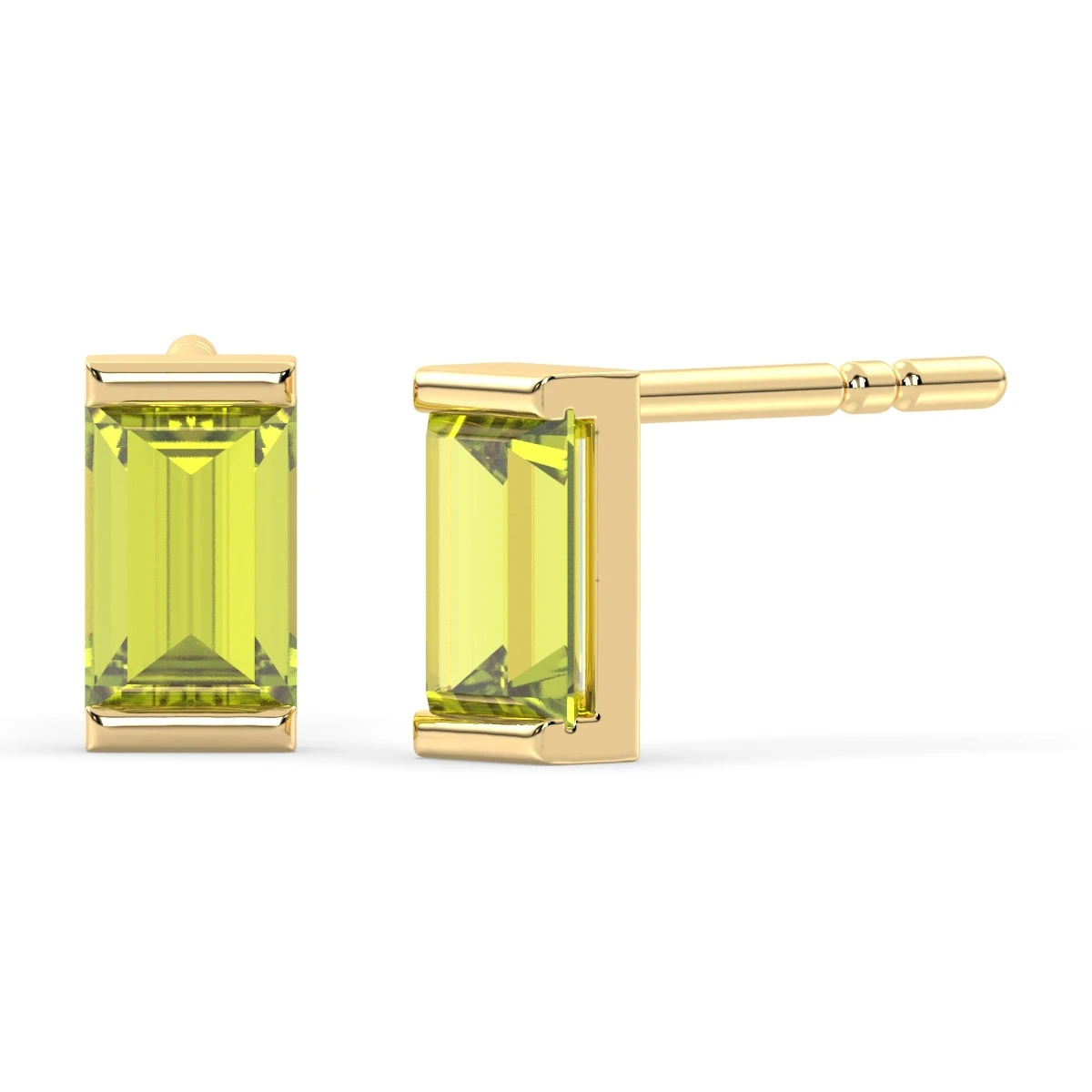 Peridot Baguette stud earrings
