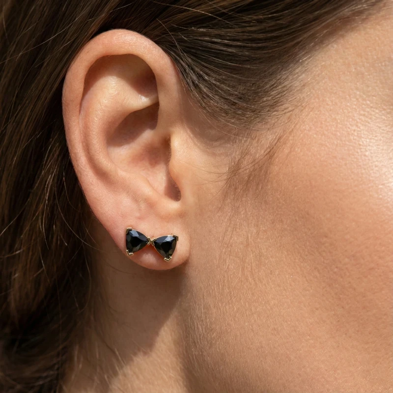 Black Onyx Bow Tie Stud earrings