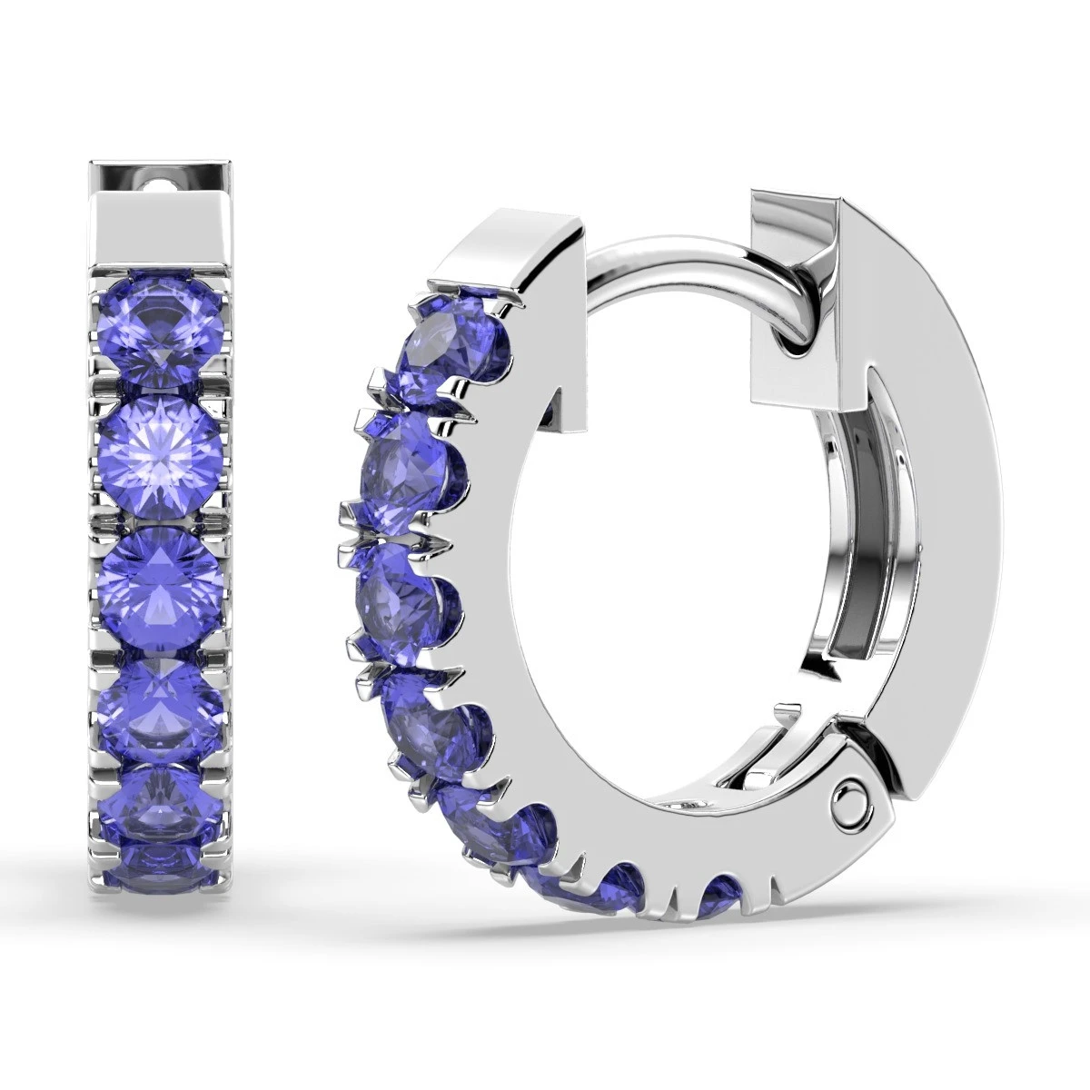 Tanzanite Huggies earrings