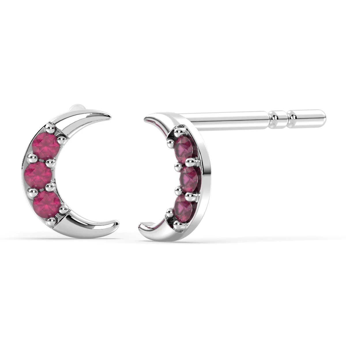 Natural Ruby Crescent earrings
