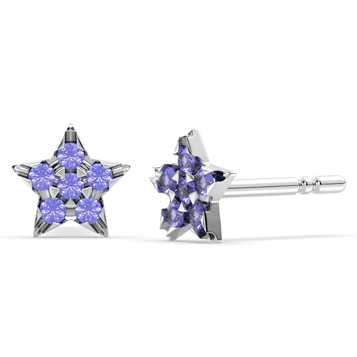 Tanzanite star pave stud earrings