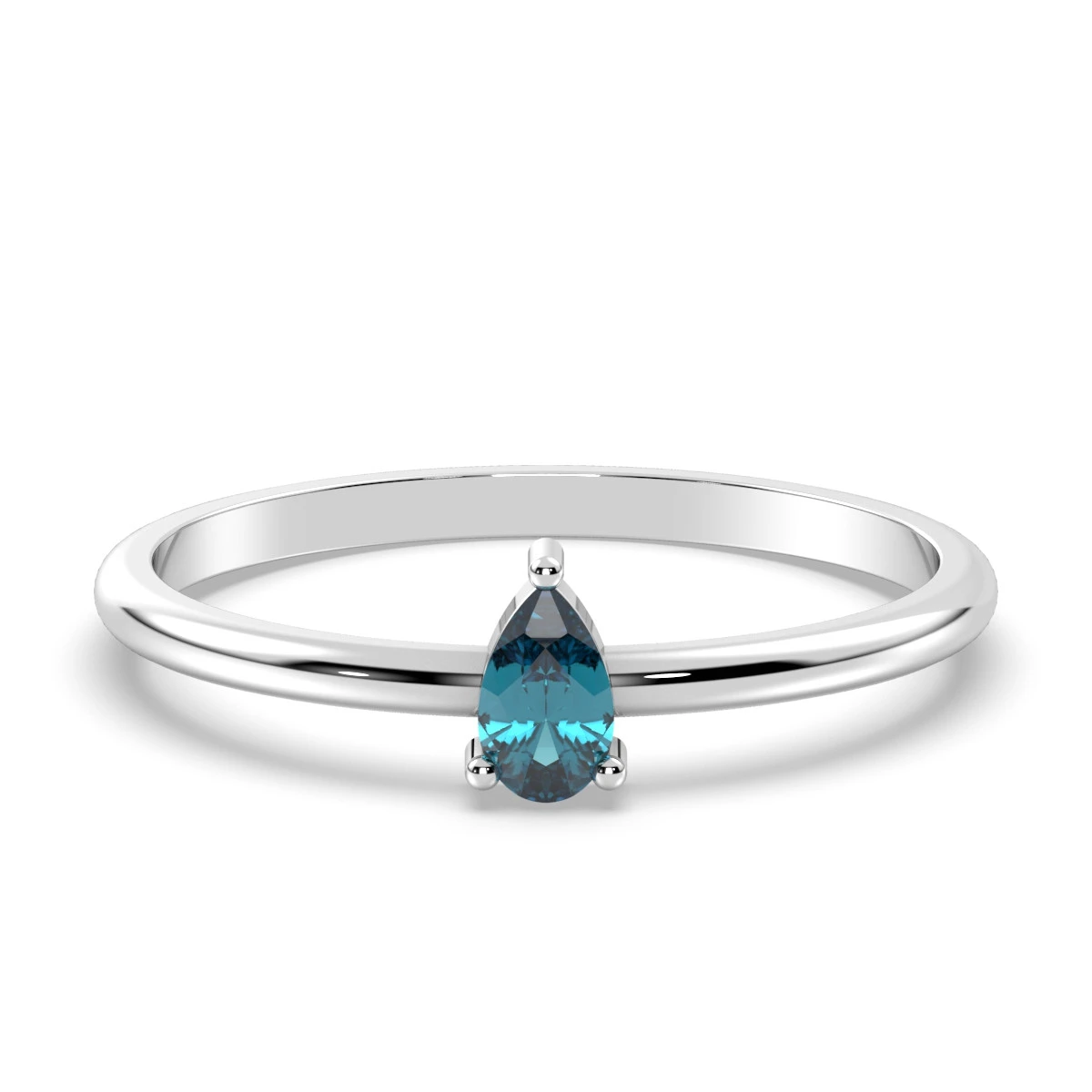 Sonia London Blue Topaz pear cut ring