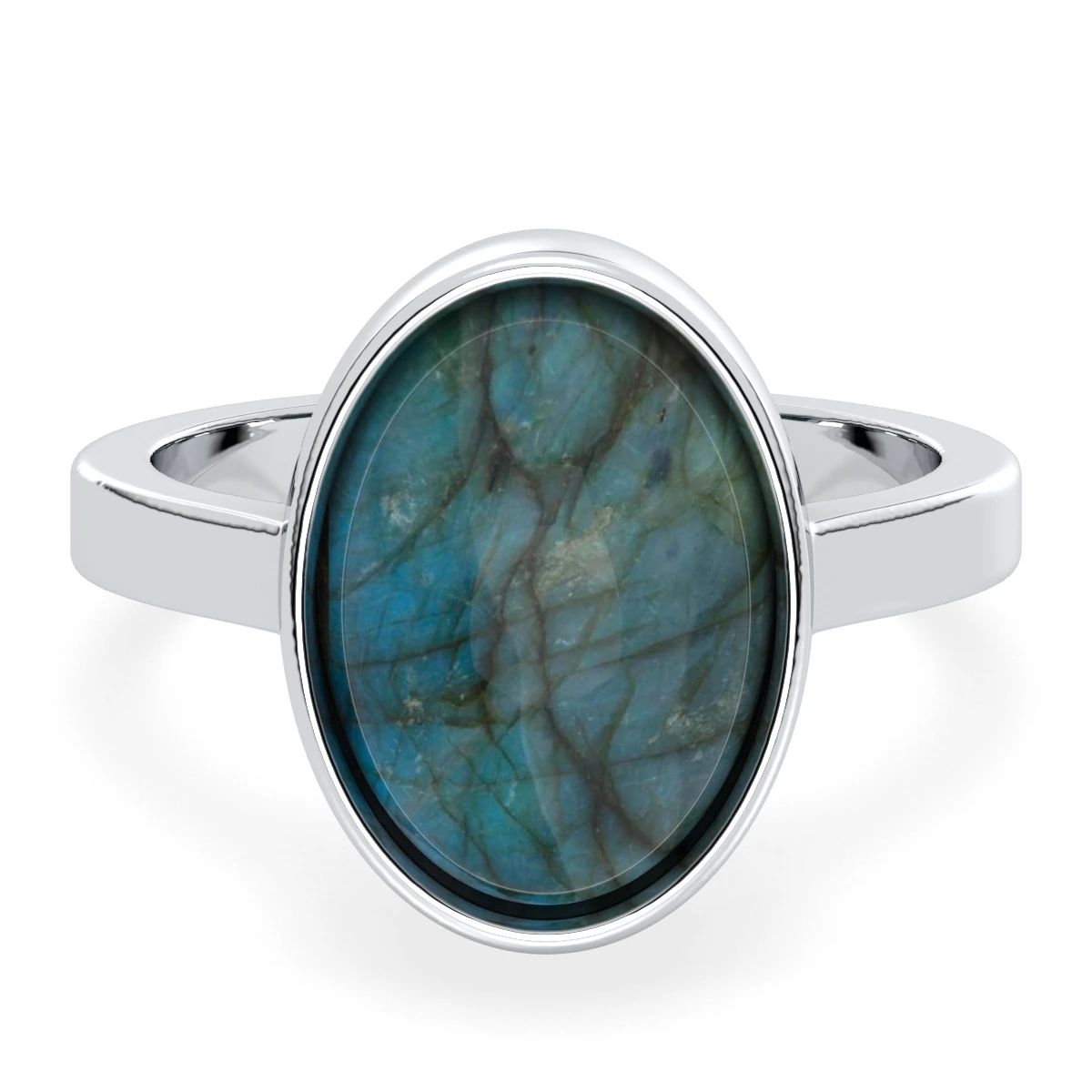 Labradorite Oval Bezel Ring