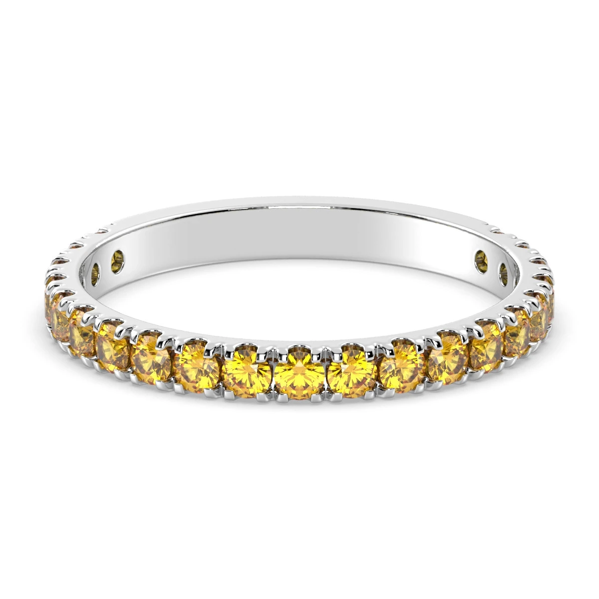 Citrine Band Ring Pave